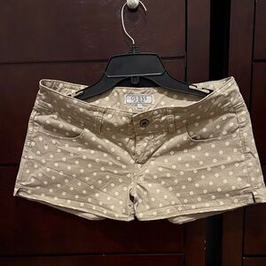 Guess Women's Beige Polka Dot Jean Shorts